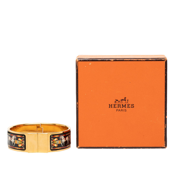 Hermès Wide Émail Horse Loquet Bracelet PM