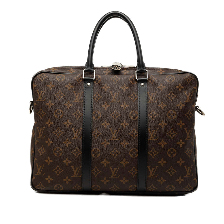 Macassar Porte Documents Jour Monogram Marron