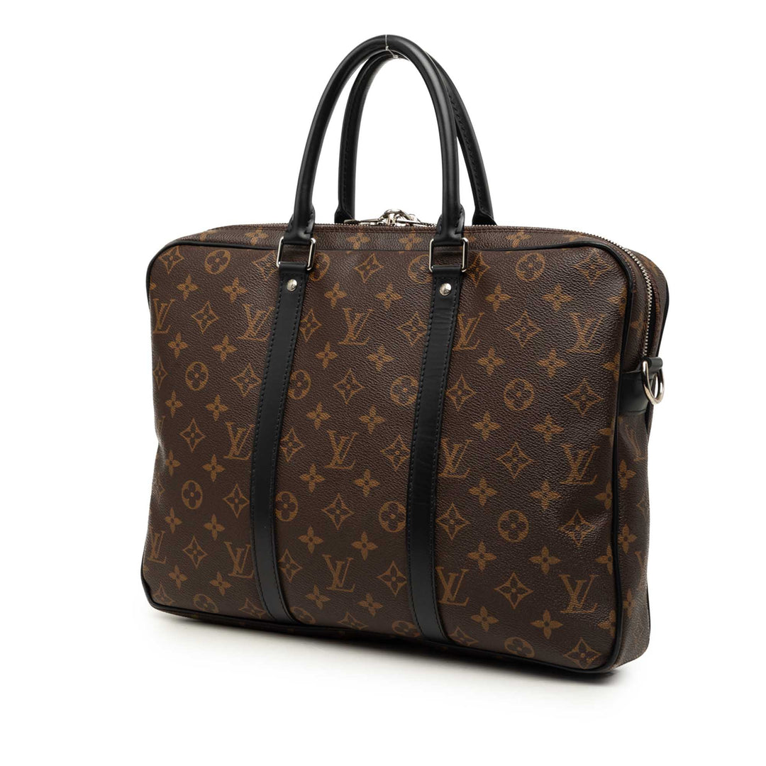 Macassar Porte Documents Jour Monogram Marron