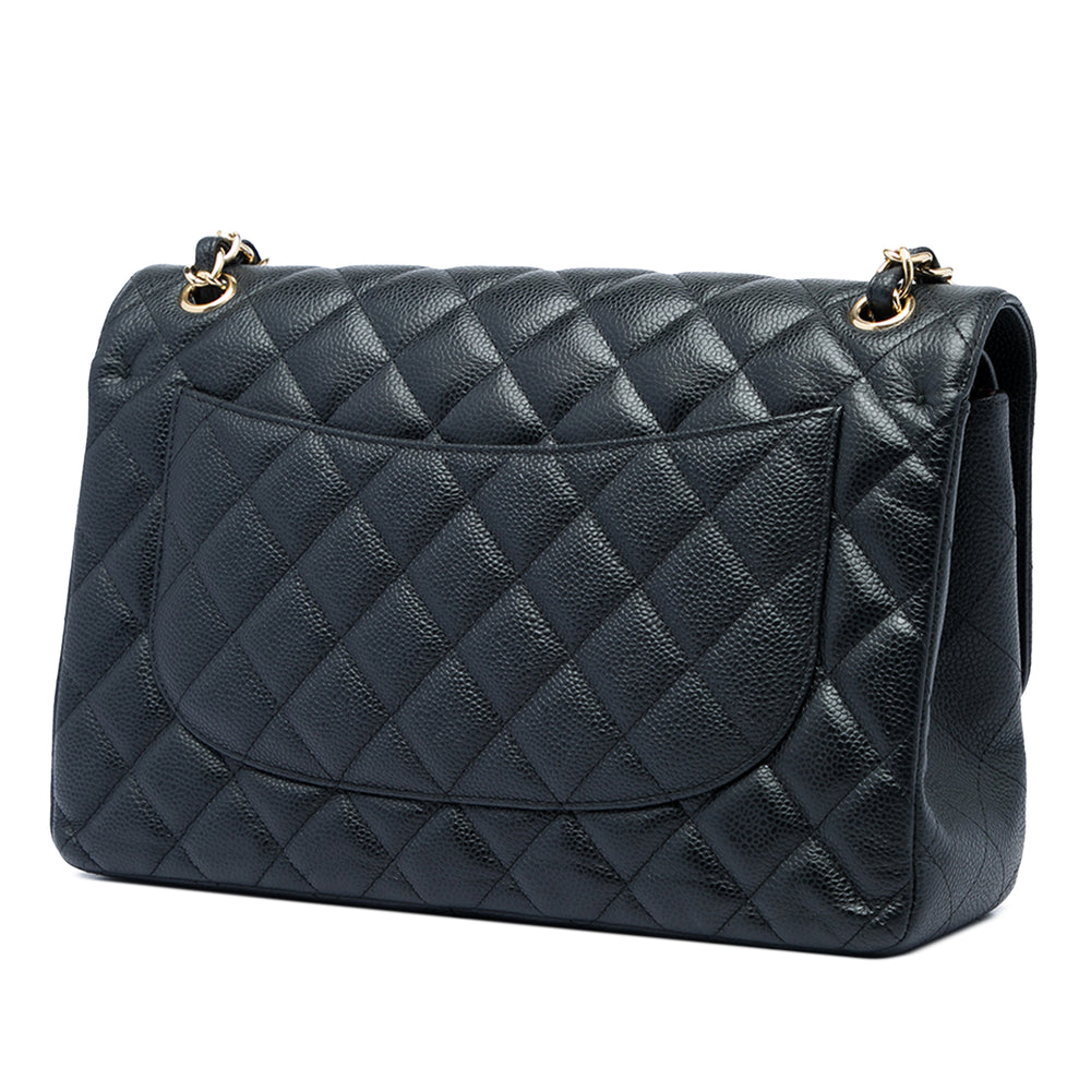 Chanel Sac porté épaule Classic Double rabat Jumbo Cuir caviar Noir – vue 2 – GABY PARIS