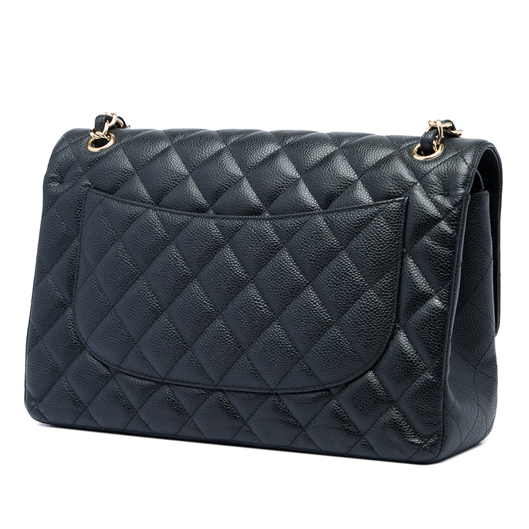 Chanel Sac porté épaule Classic Double rabat Jumbo Cuir caviar Noir – vue 2 – GABY PARIS
