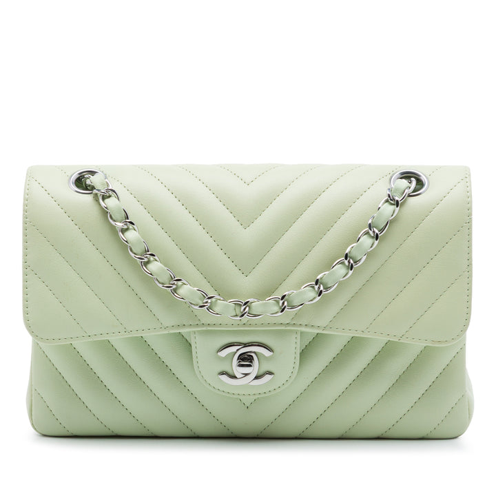 Chanel Small Classic Chevron Cuir d'agneau Double rabat