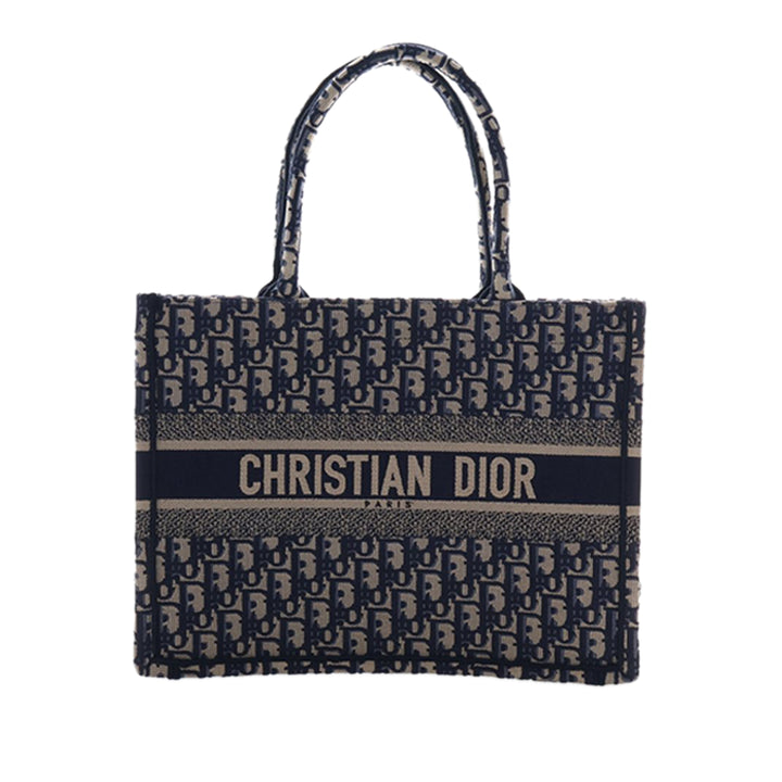 Dior Medium Oblique brodé Toile Book Cabas