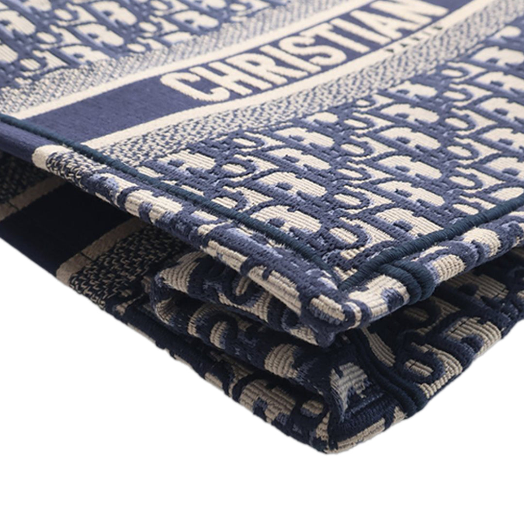 Dior Medium Oblique brodé Toile Book Cabas