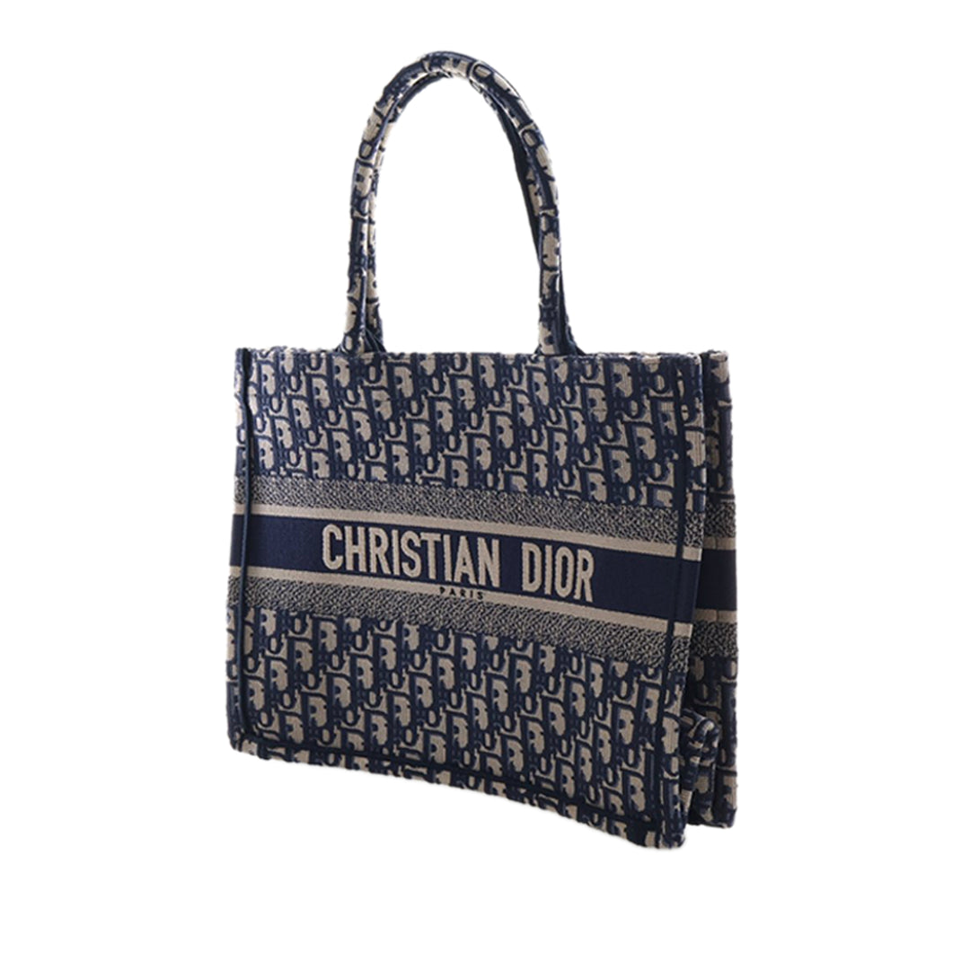 Dior Medium Oblique brodé Toile Book Cabas