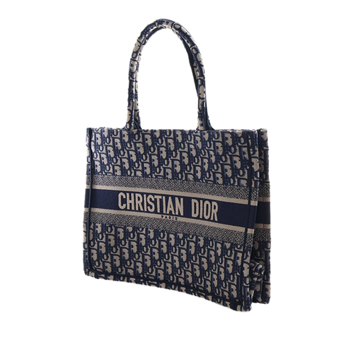Dior Medium Oblique brodé Toile Book Cabas