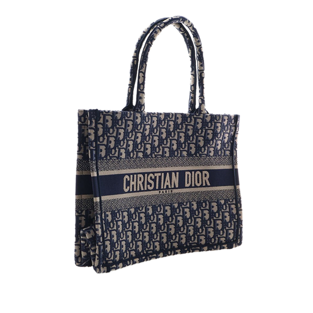 Dior Medium Oblique brodé Toile Book Cabas