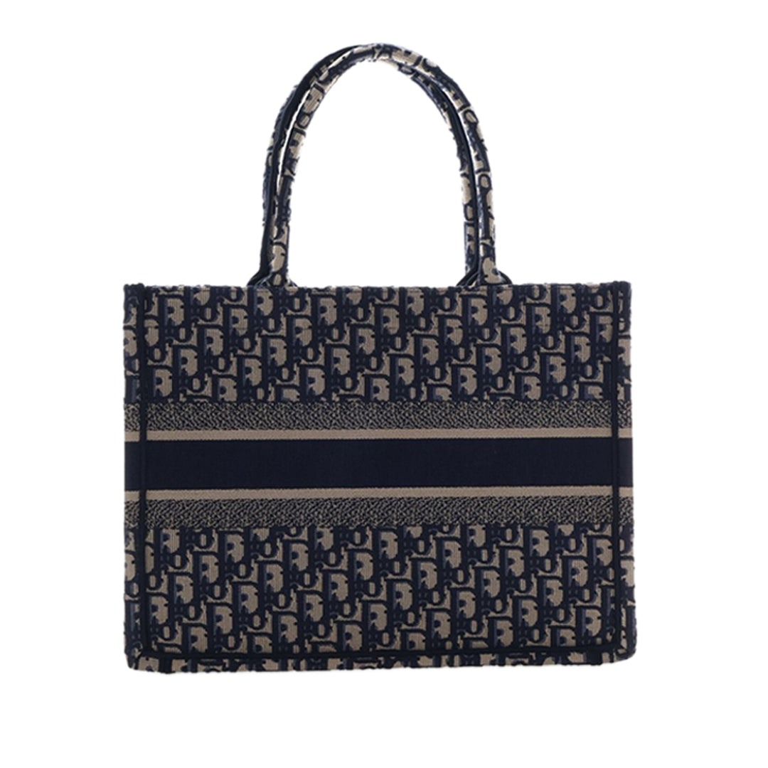 Dior Medium Oblique brodé Toile Book Cabas