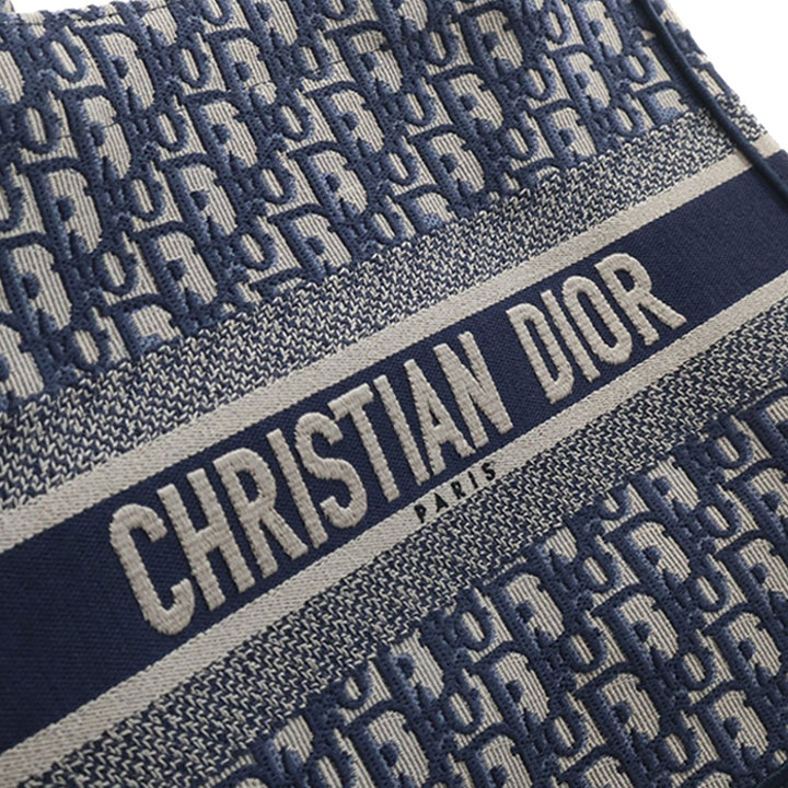 Dior Medium Oblique brodé Toile Book Cabas