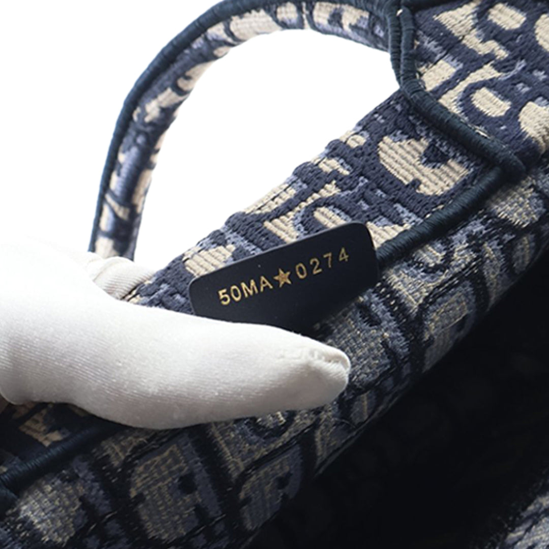 Dior Medium Oblique brodé Toile Book Cabas
