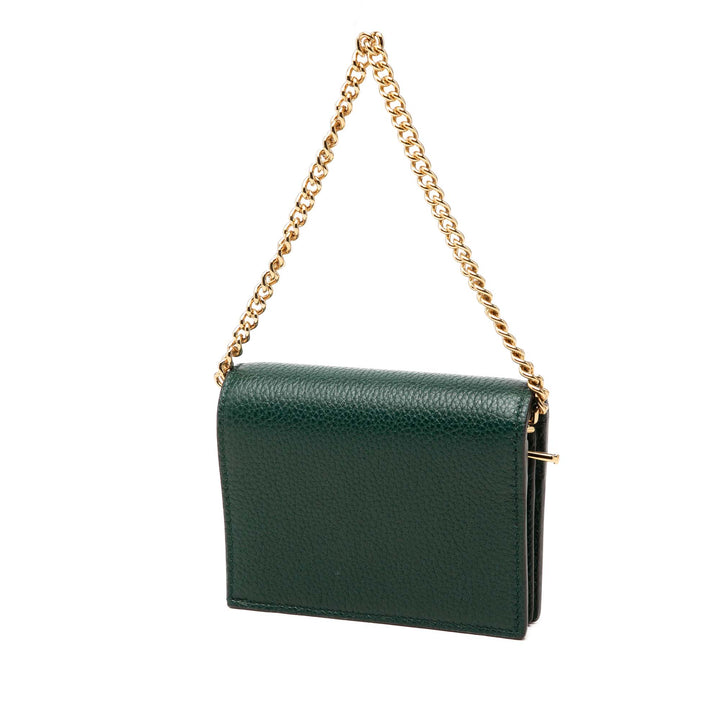 grainé Zumi Wallet on Chain Cuir de veau grainé Vert