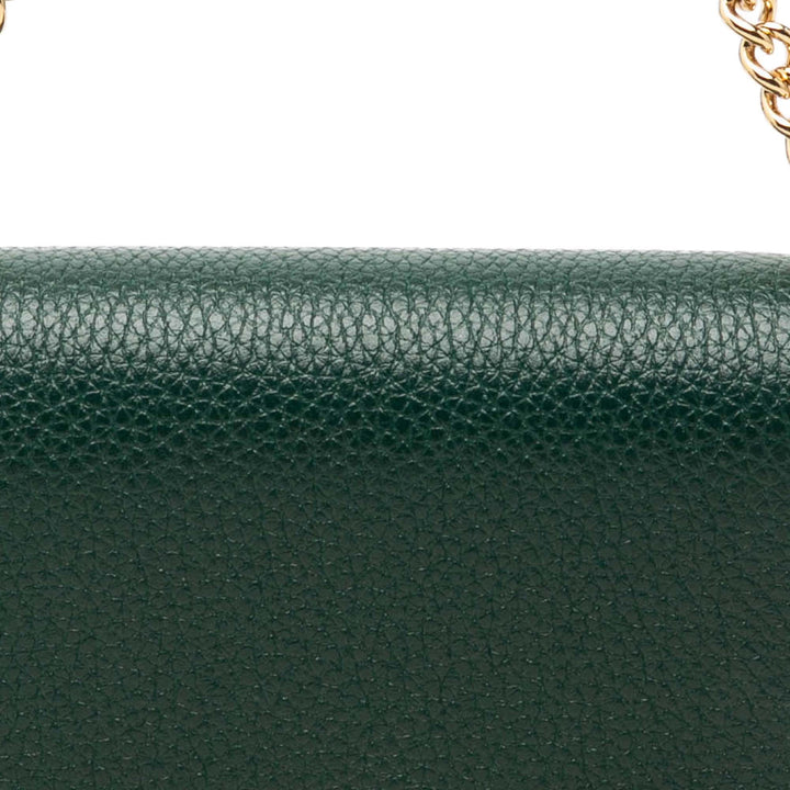 grainé Zumi Wallet on Chain Cuir de veau grainé Vert