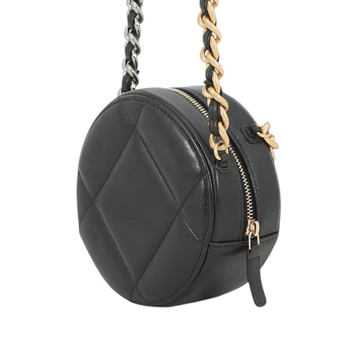 Chanel Cuir d’agneau 19 Rond Pochette avec chaîne