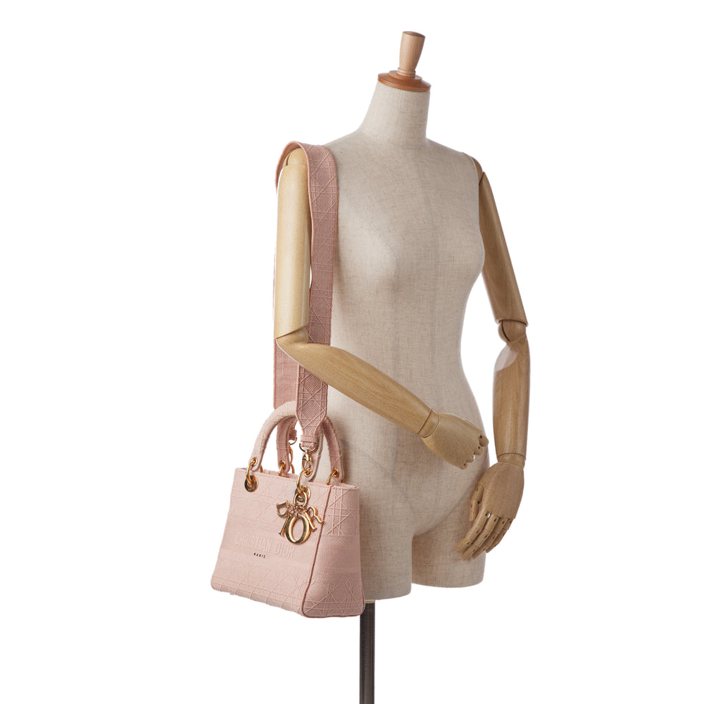 Medium Cannage Lady D-Lite Pink - Gaby Paris