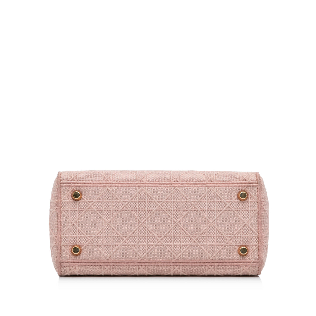 Dior Medium Toile Cannage Lady D Lite Rose