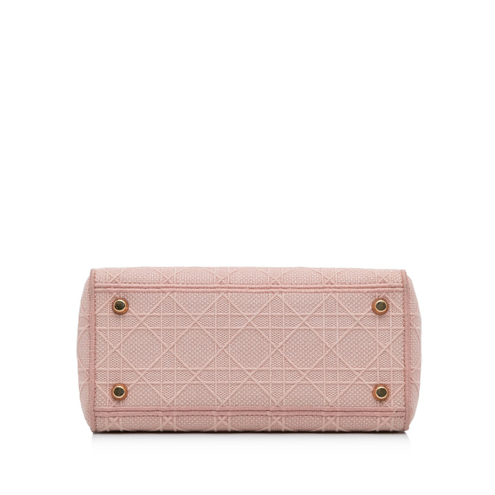 Dior Medium Toile Cannage Lady D Lite Rose