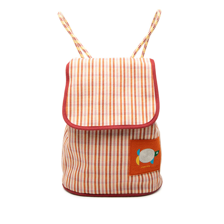 Hermès Animaux Nattes Sac à dos Toile