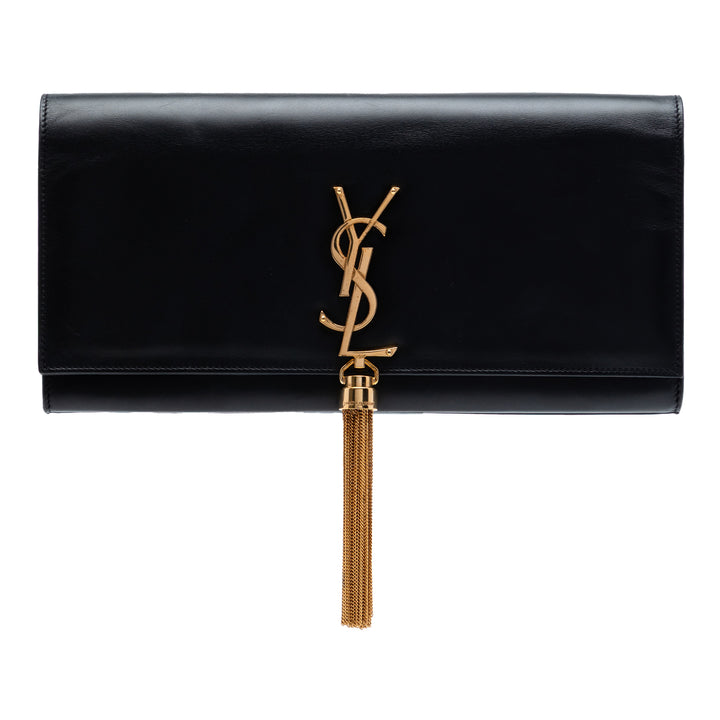 Saint Laurent Smooth Cuir de veau Cassandre Pompon Pochette