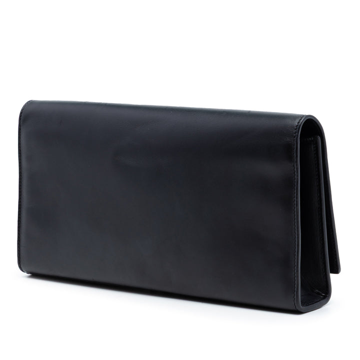 Saint Laurent Smooth Cuir de veau Cassandre Pompon Pochette