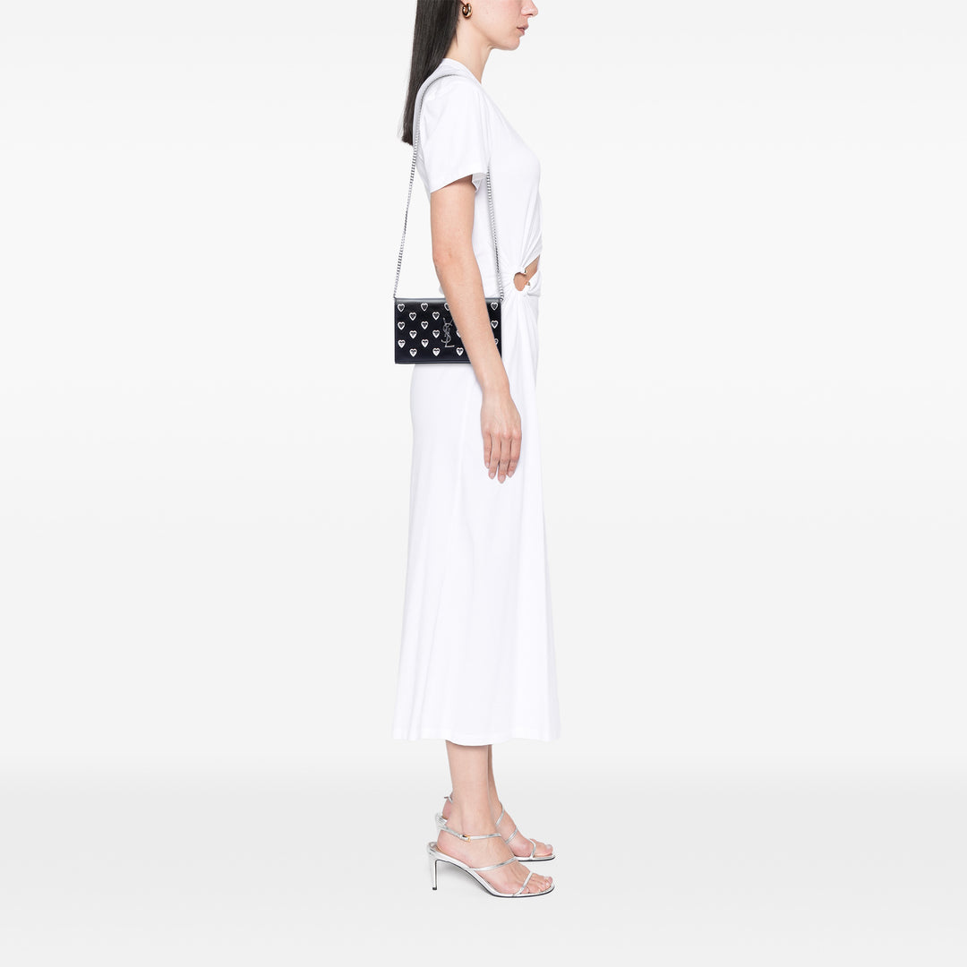 Heart clouté Kate Sac Moyen Cuir de veau Noir