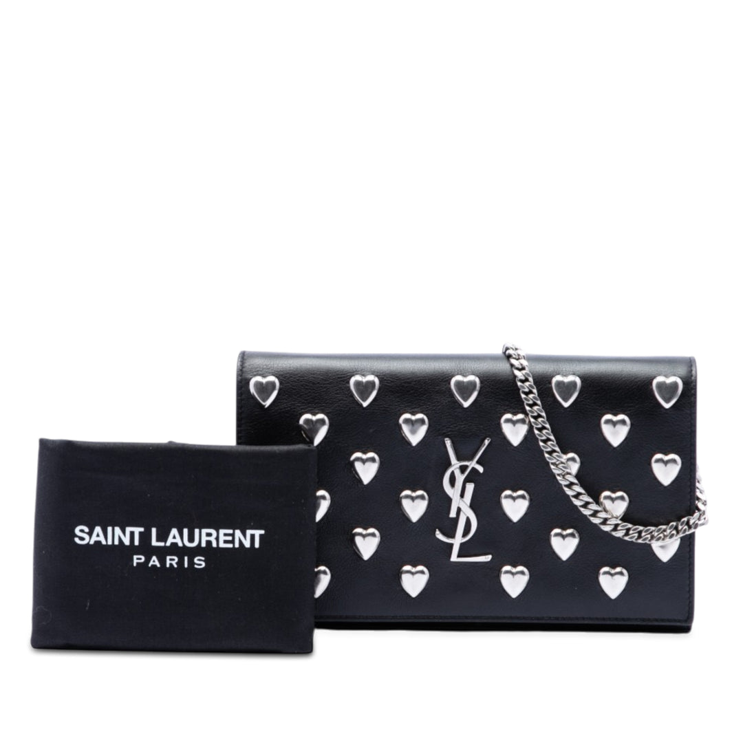 Heart clouté Kate Sac Moyen Cuir de veau Noir
