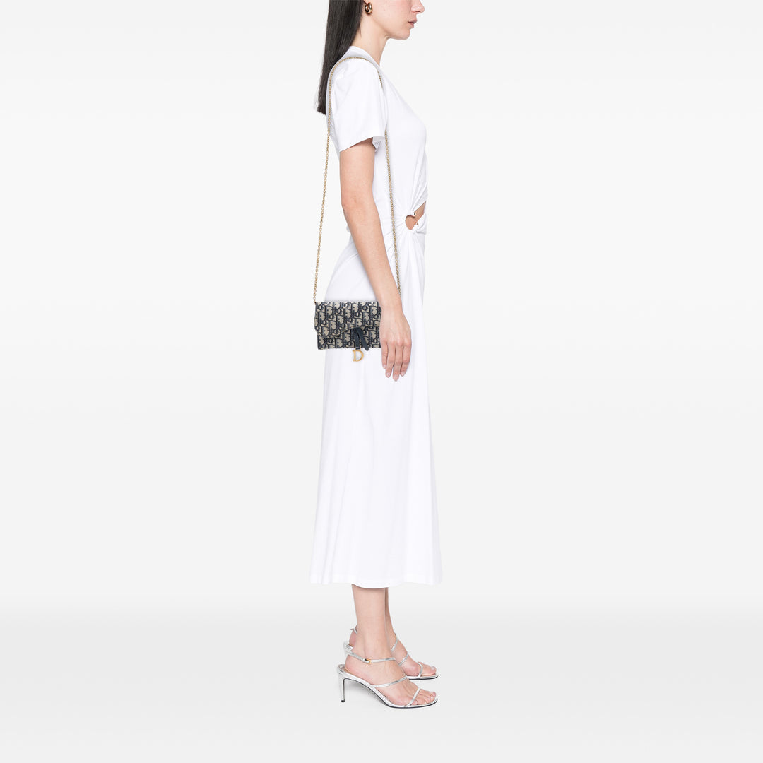Dior Saddle Wallet on Chain Toile Oblique