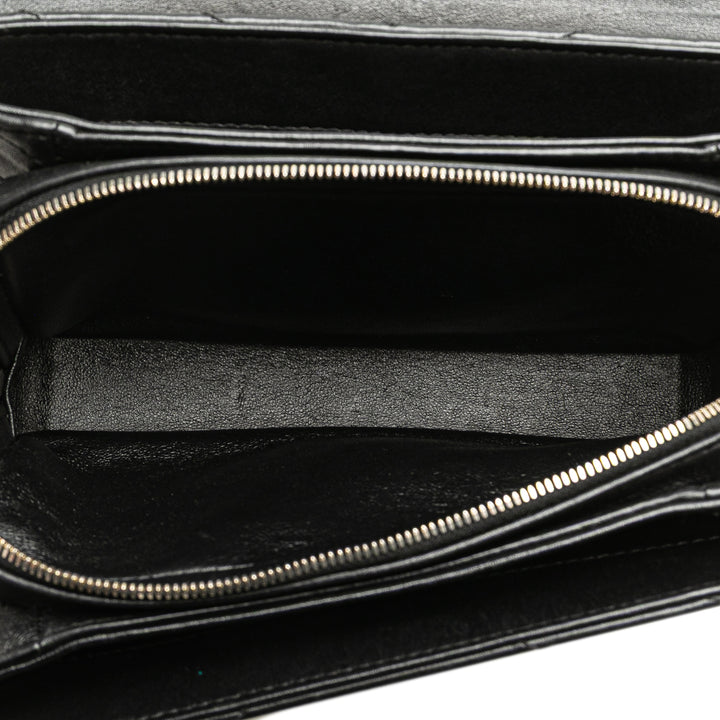 Chanel Small Chevron Cuir d’agneau Stitched Envelope Flap Noir