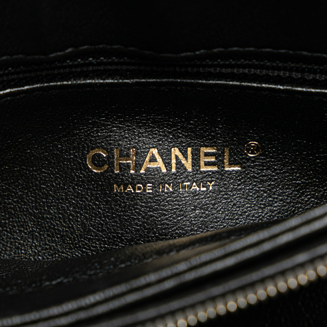 Chanel Small Chevron Cuir d’agneau Stitched Envelope Flap Noir