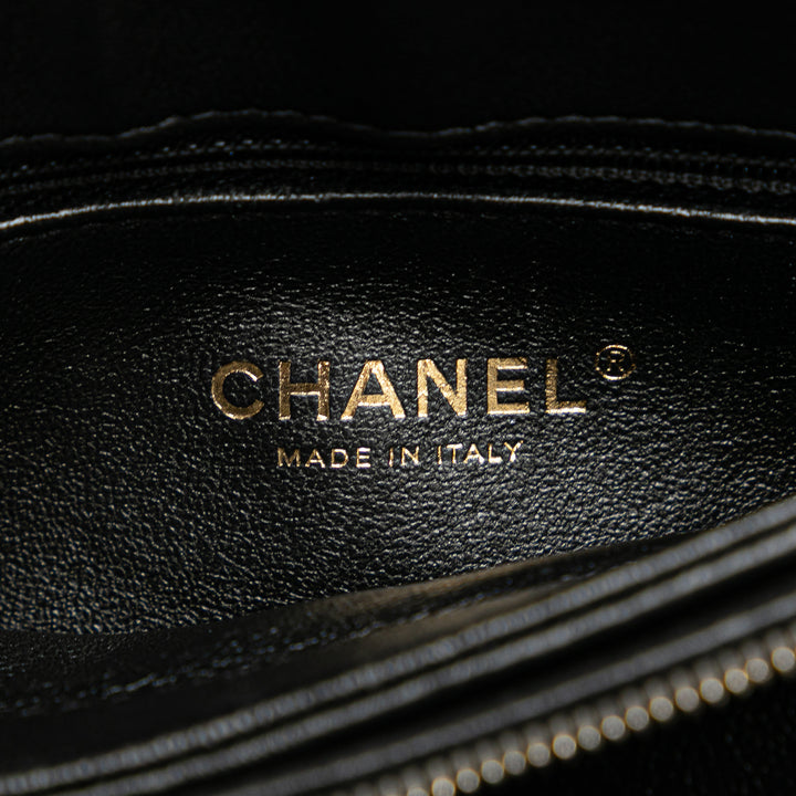 Chanel Small Chevron Cuir d’agneau Stitched Envelope Flap Noir