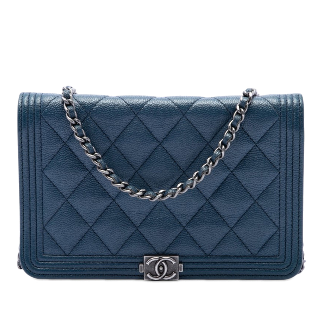 Chanel Matelassé Caviar Boy Wallet on Chain