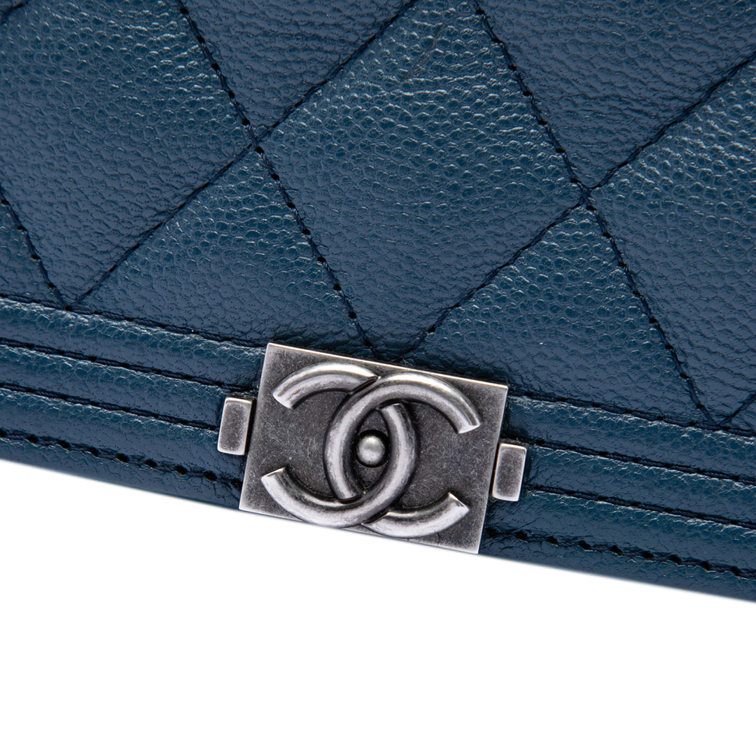 Chanel Matelassé Caviar Boy Wallet on Chain