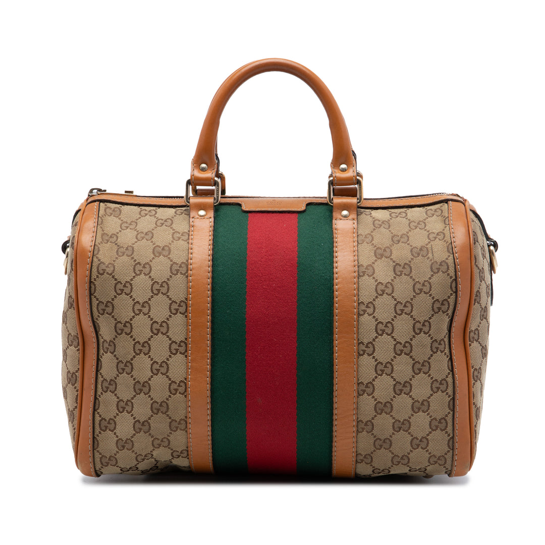 Gucci Sac à main GG Web Joy Boston Moyen Beige – vue principale – GABY PARIS