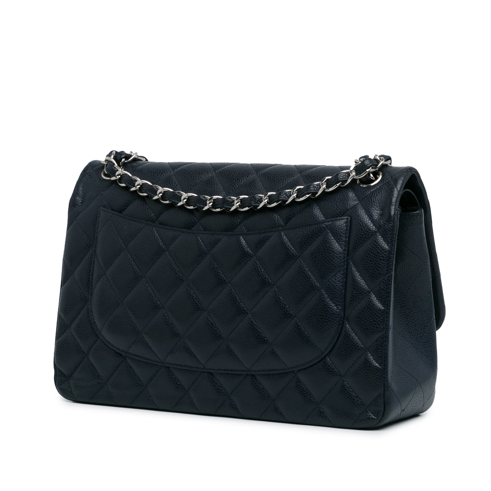 Chanel Jumbo Classic Caviar Double Flap Blue - GABY PARIS