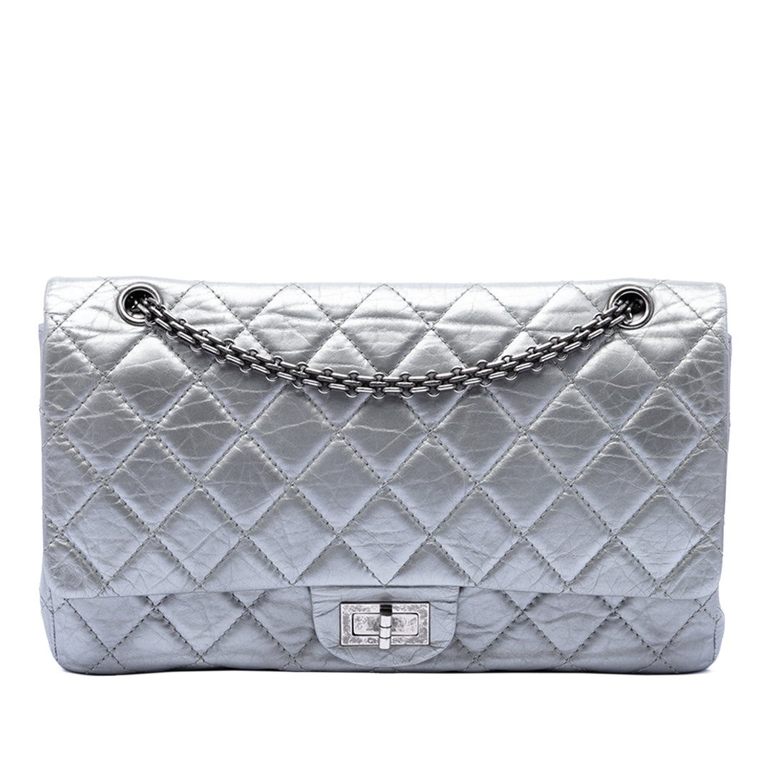 Chanel Matelassé Metallic vieilli Cuir de veau Reissue 2.55 Double rabat 227