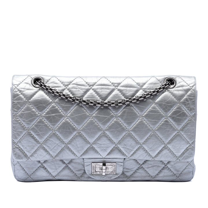 Chanel Matelassé Metallic vieilli Cuir de veau Reissue 2.55 Double rabat 227