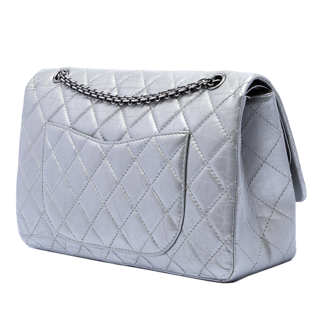 Chanel Matelassé Metallic vieilli Cuir de veau Reissue 2.55 Double rabat 227