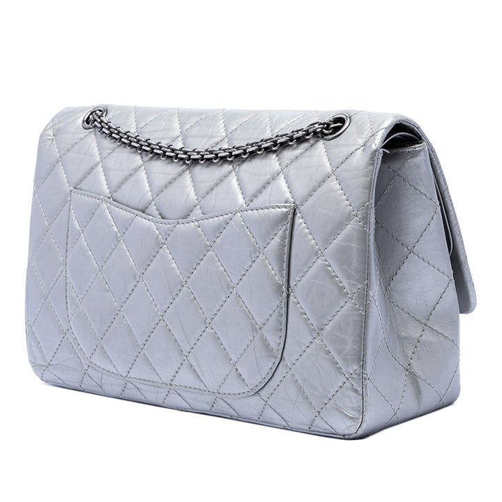 Chanel Matelassé Metallic vieilli Cuir de veau Reissue 2.55 Double rabat 227