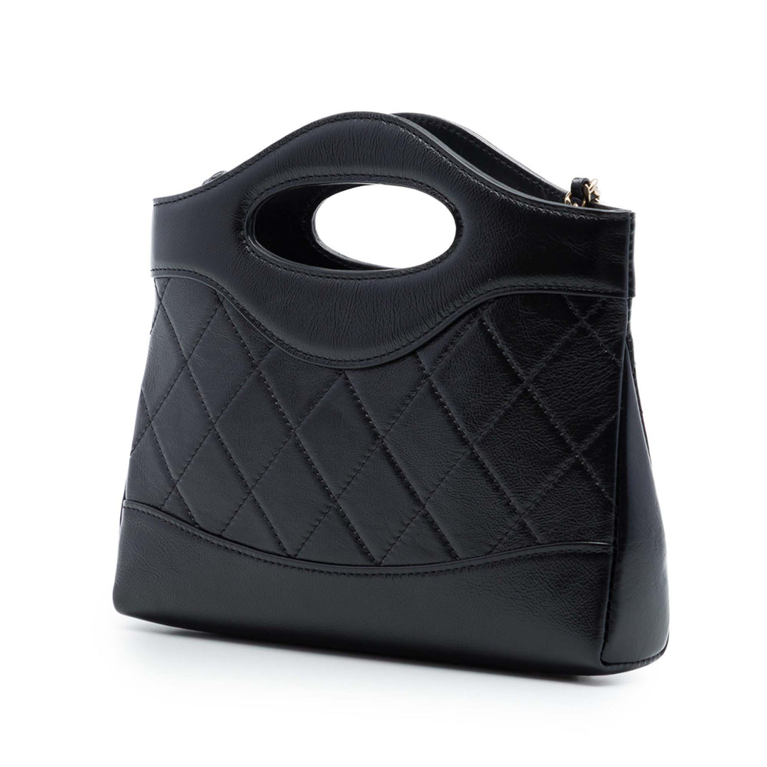 Matelassé Glacé 31 Cabas Nano Cuir de veau Noir
