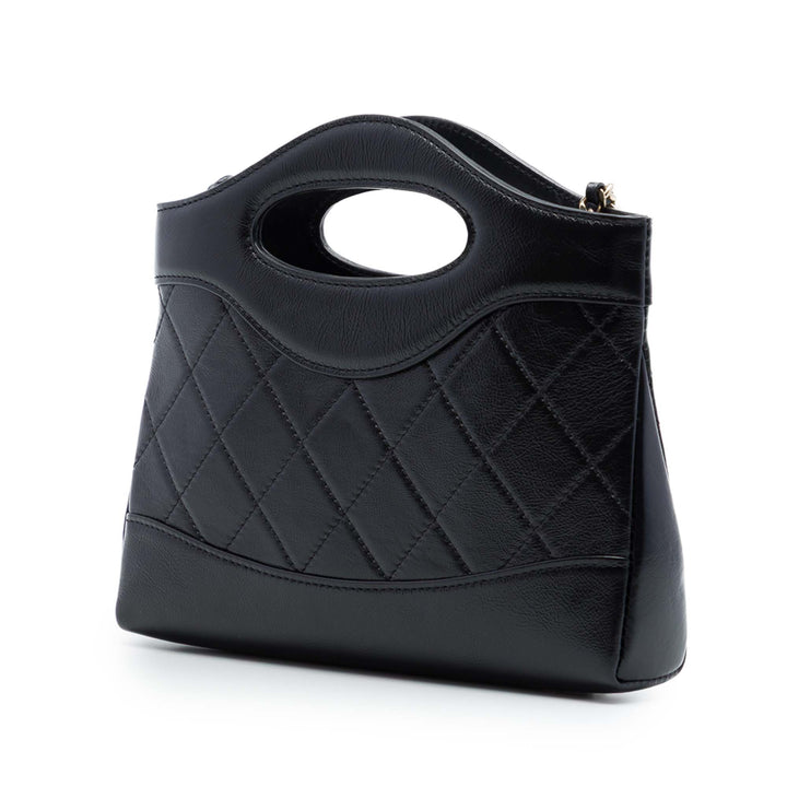 Matelassé Glacé 31 Cabas Nano Cuir de veau Noir