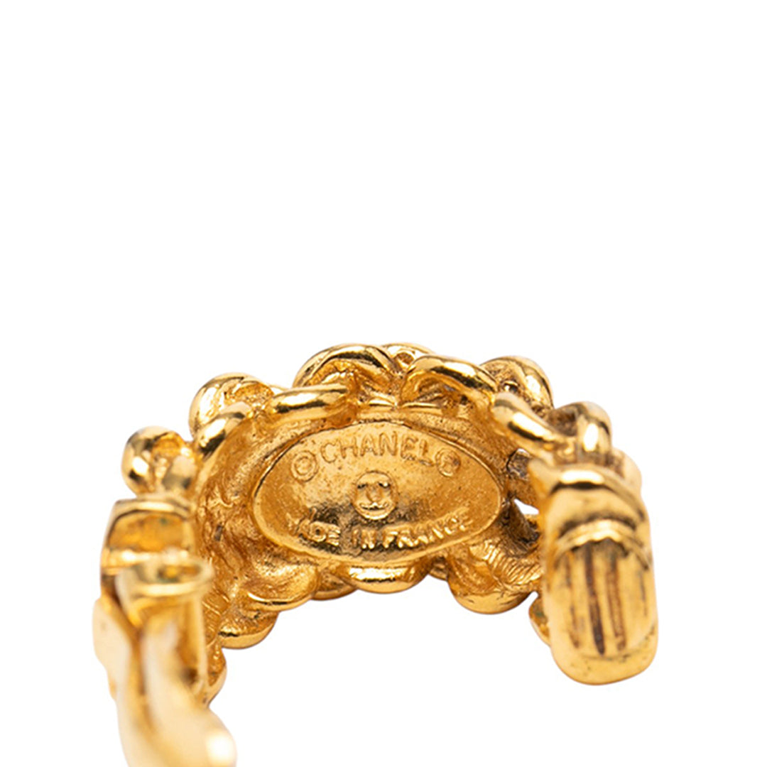 Chanel plaqué CC Chain Clip On Boucles d’oreilles