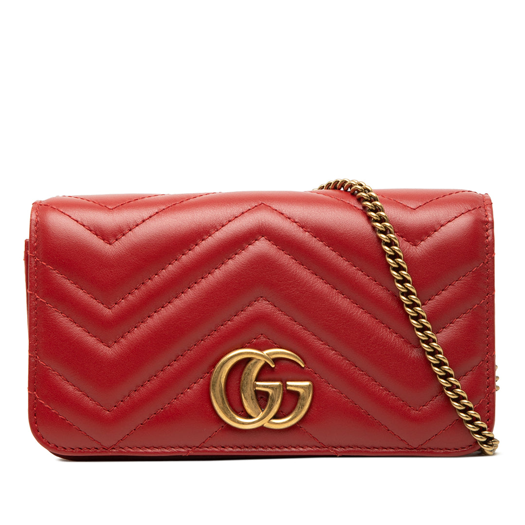 Gucci GG Marmont Matelasse Wallet on Chain Mini Cuir de veau