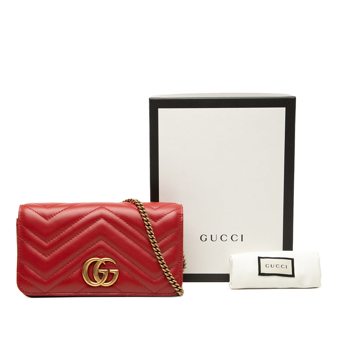 Gucci GG Marmont Matelasse Wallet on Chain Mini Cuir de veau