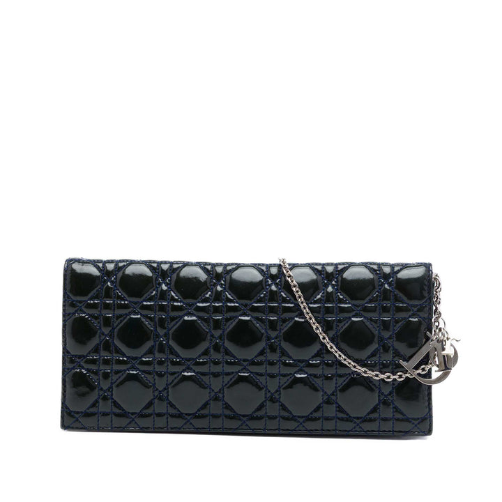 Cannage Lady Dior Pochette avec chaîne Noir