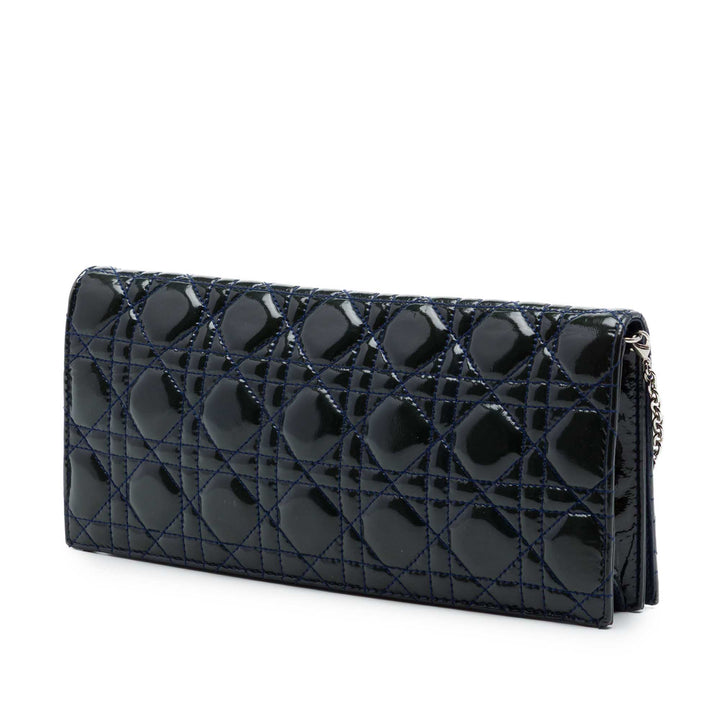 Cannage Lady Dior Pochette avec chaîne Noir