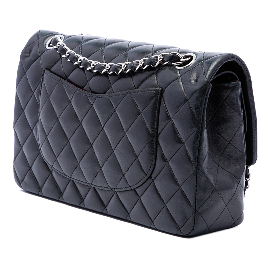 Classic Double rabat Moyen Cuir d'agneau Noir