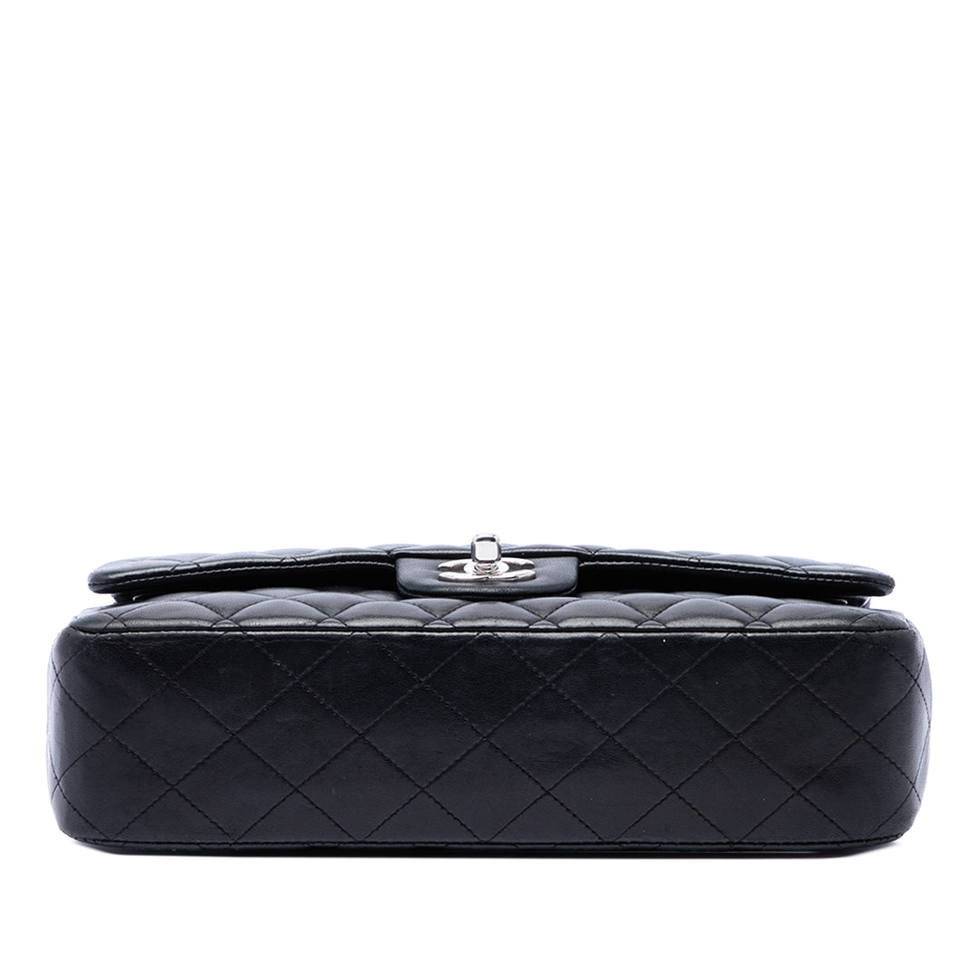 Classic Double rabat Moyen Cuir d'agneau Noir