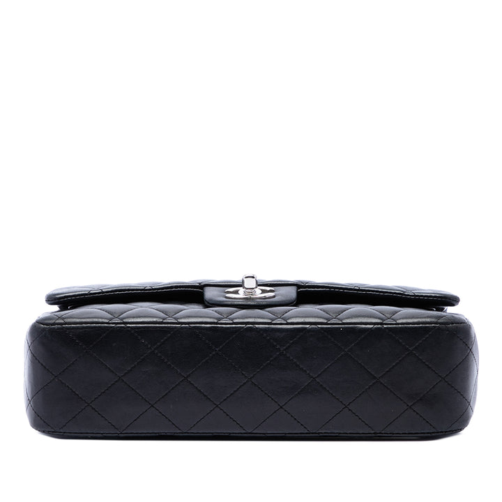 Classic Double rabat Moyen Cuir d'agneau Noir