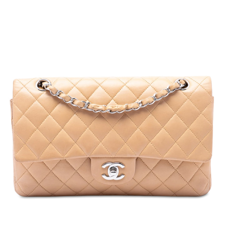 Classic Double rabat Moyen Cuir d'agneau Beige