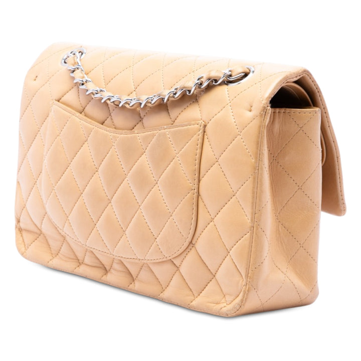 Classic Double rabat Moyen Cuir d'agneau Beige