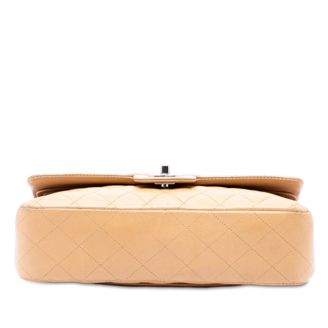 Classic Double rabat Moyen Cuir d'agneau Beige